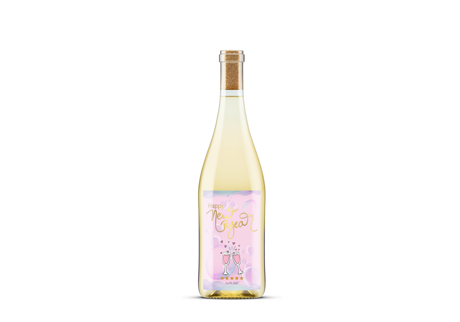 Cheers to Love Canva Template Bundle | 6 Customizable Designs | Holiday Season Digital Download. Mock sticker label portrait on white wine bottle