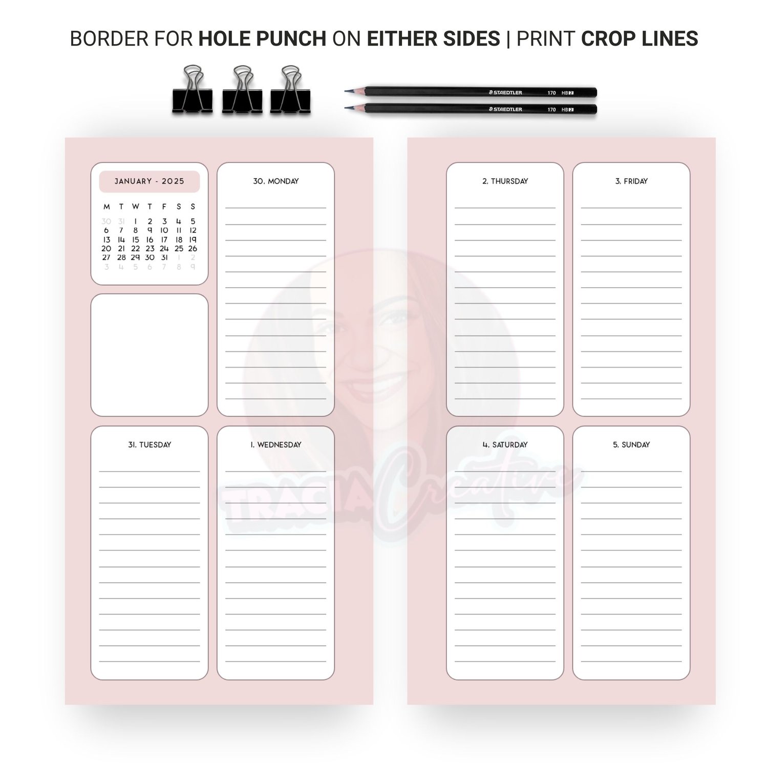 Stylish Pink 2025 Weekly Planner for Organized Living