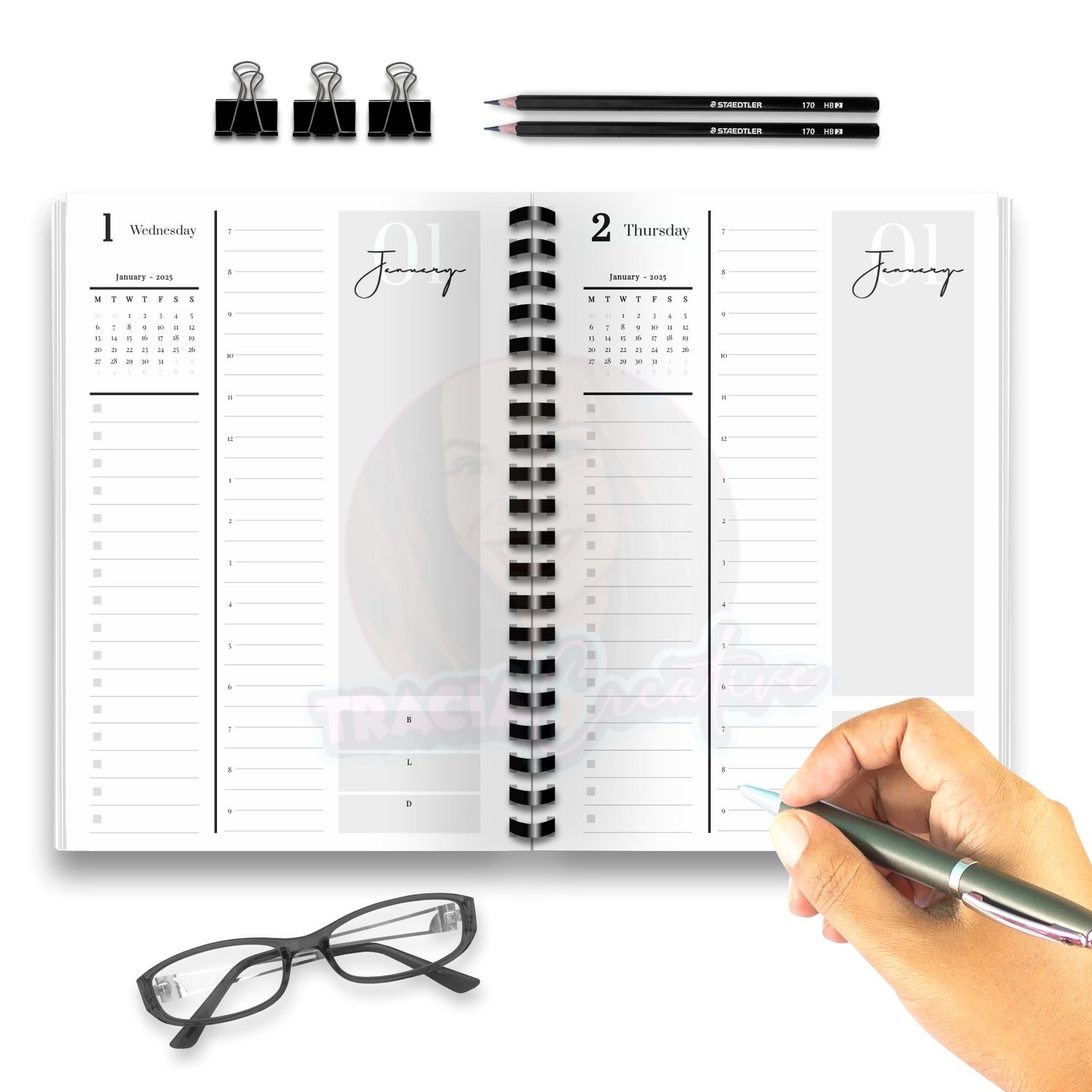 Sleek Minimalist 2025 Daily Dated Planner for Effortless Organization