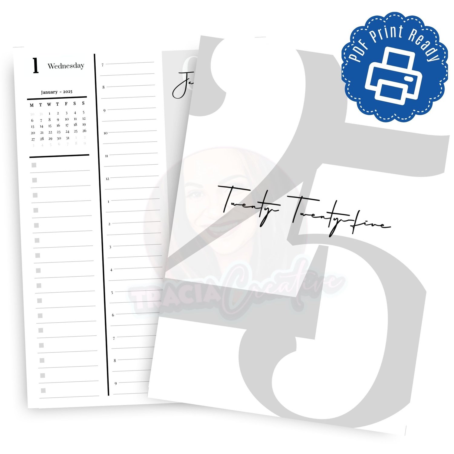 Sleek Minimalist 2025 Daily Dated Planner for Effortless Organization