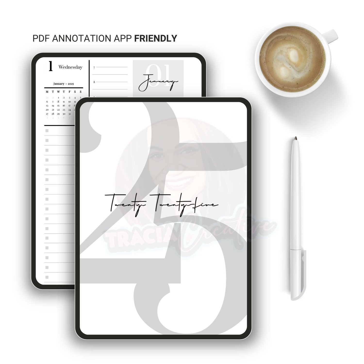 Sleek Minimalist 2025 Daily Dated Planner for Effortless Organization