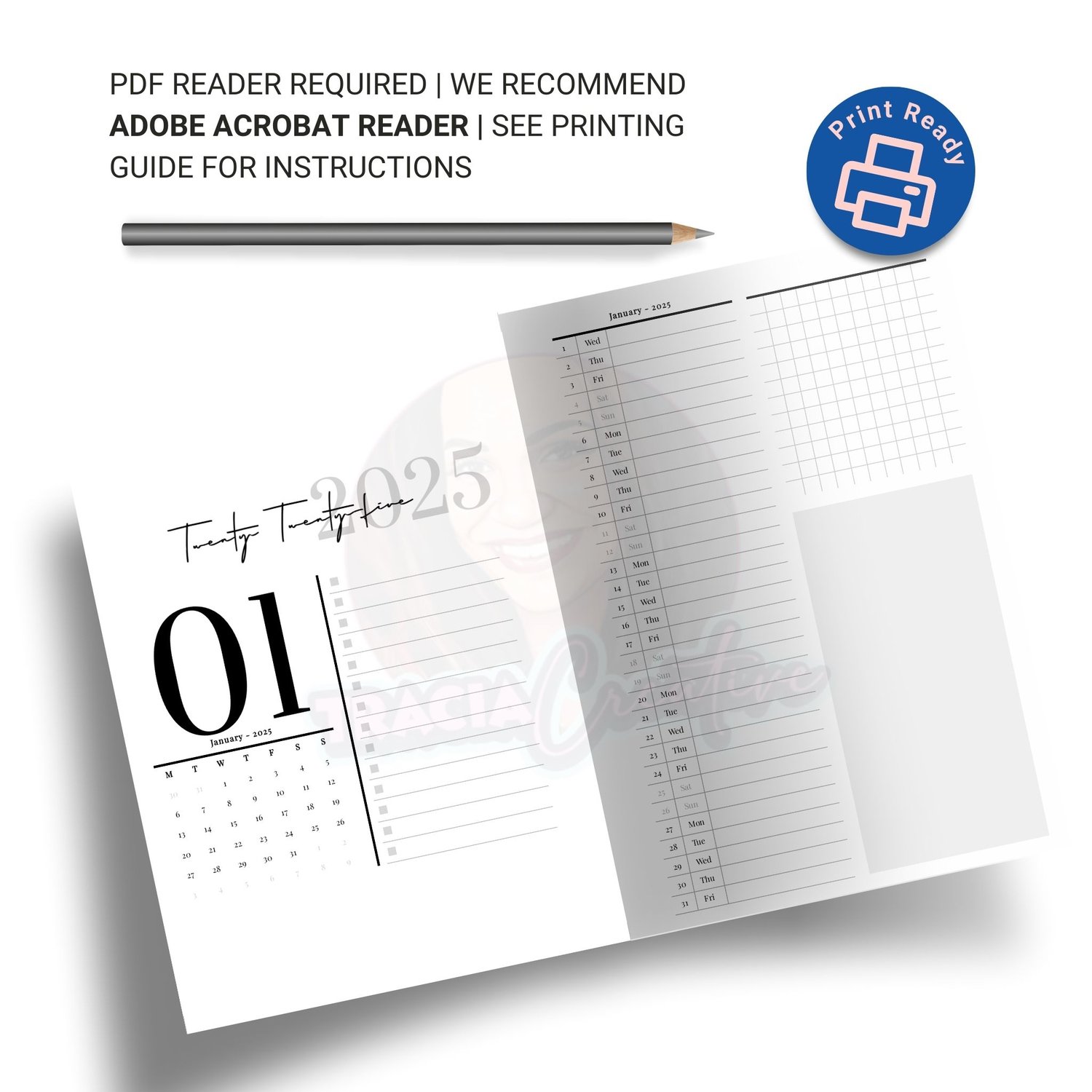 Elegant Minimalist 2025 Monthly Calendar for Planning Success