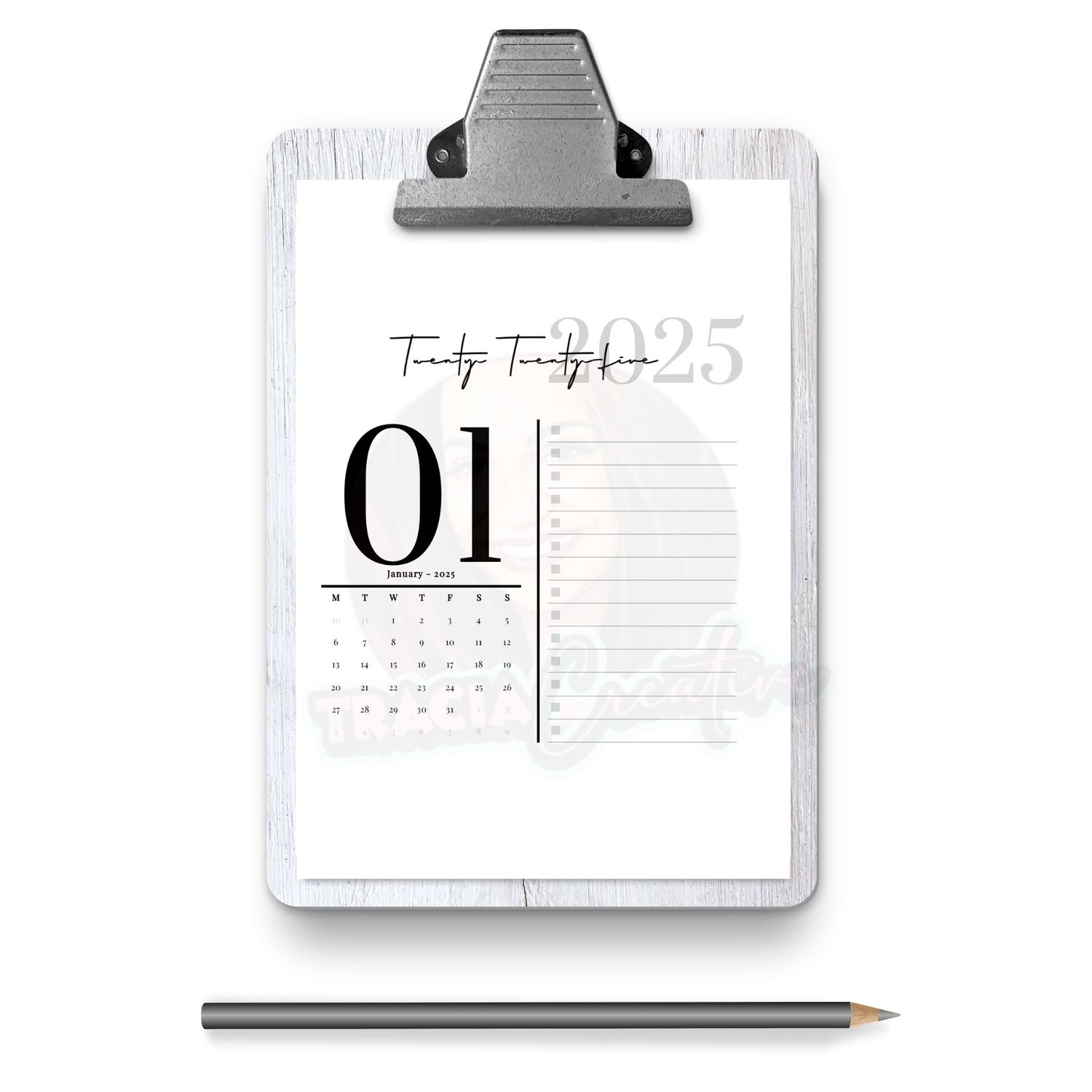 Elegant Minimalist 2025 Monthly Calendar for Planning Success