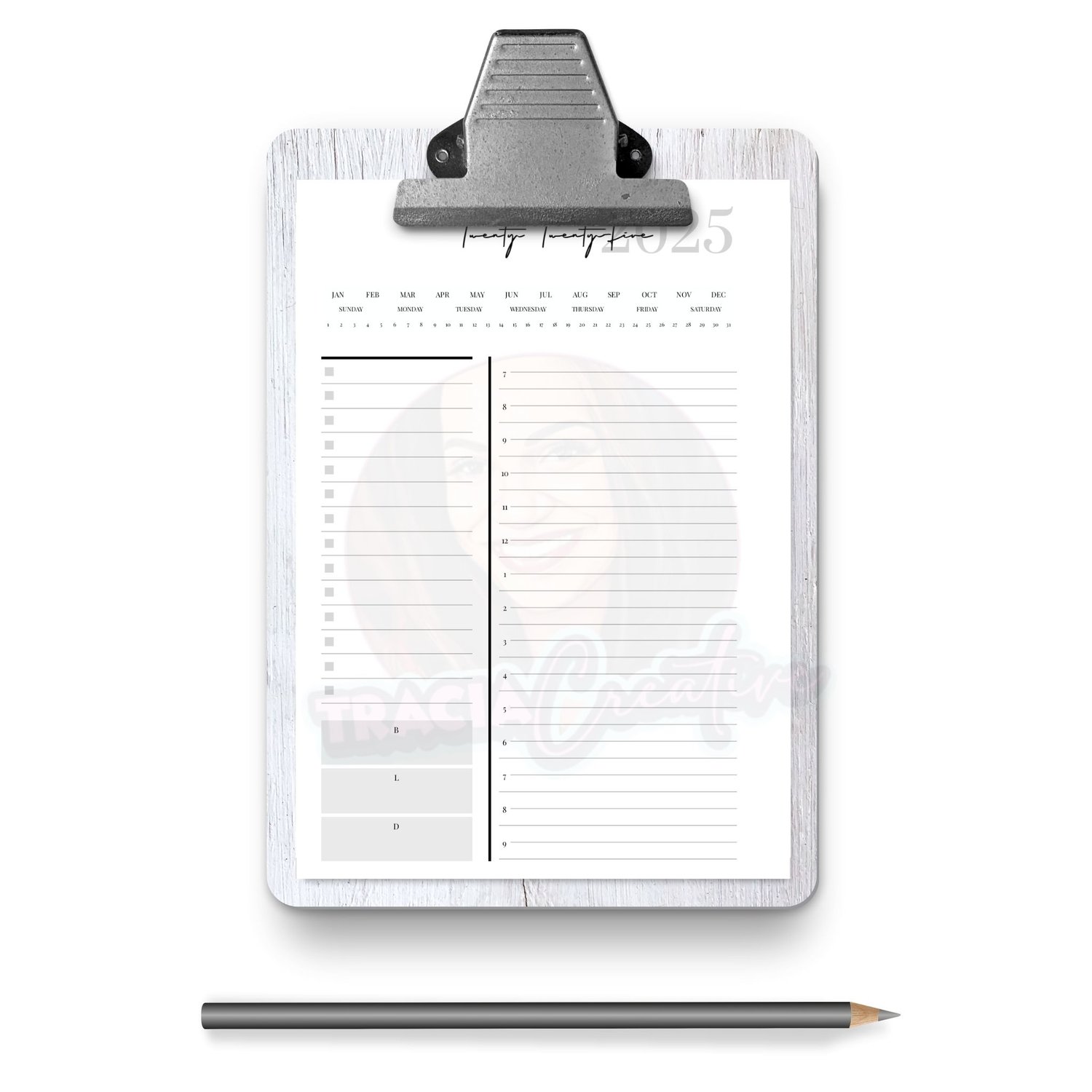 Versatile 2025 Undated Daily Planner Insert - Minimalist Design