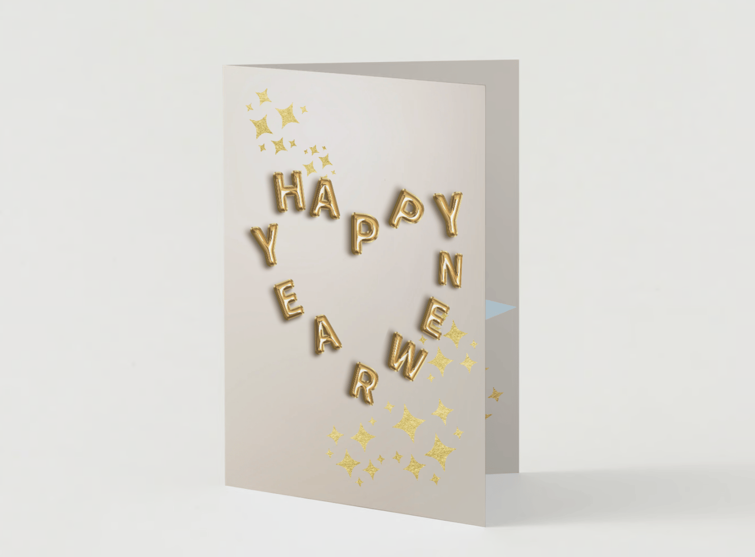 Elegant New Year Toast Canva Template Bundle | 6 Customizable Designs | Holiday Season Digital Download. Mock card portrait outside front view