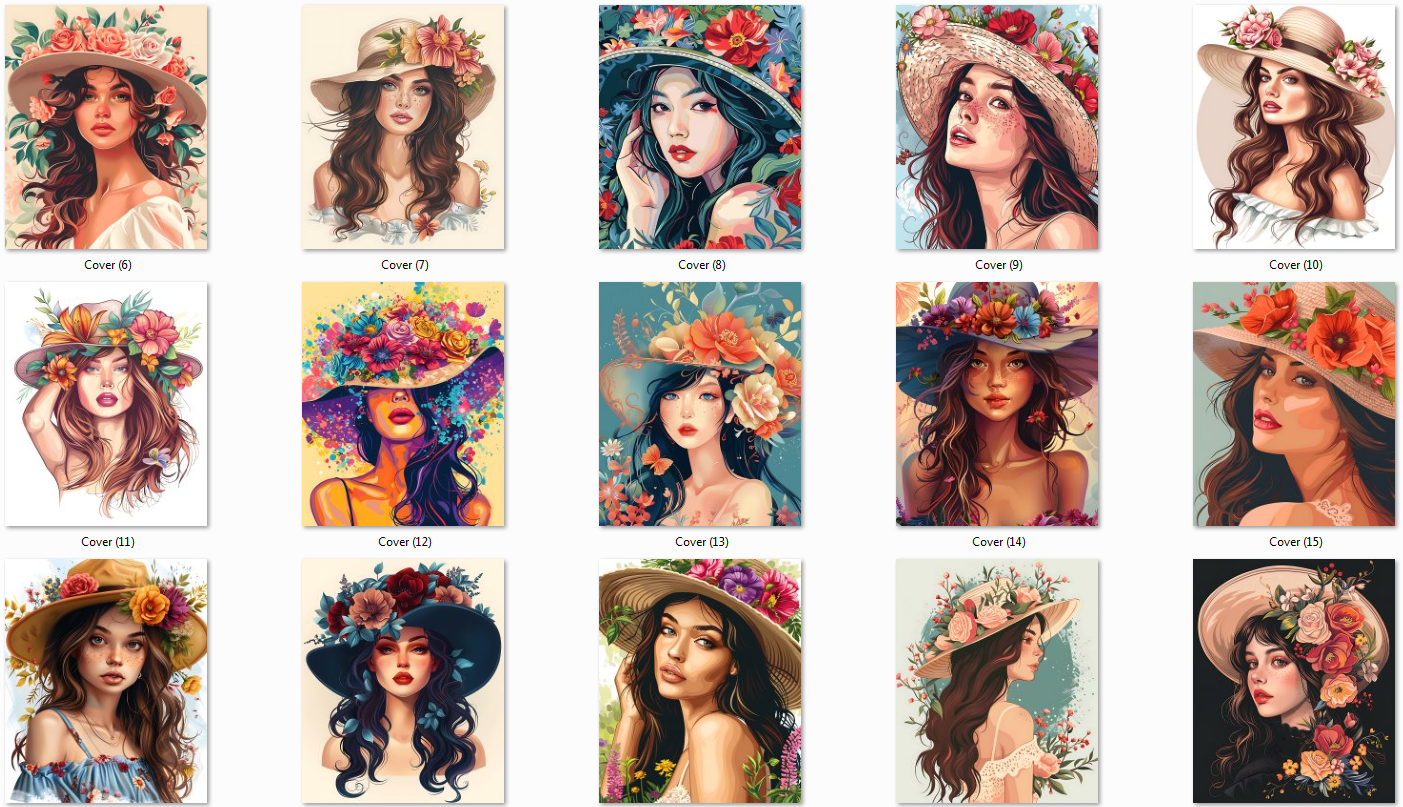 Beautiful Girl With Floral Hat Coloring Pages