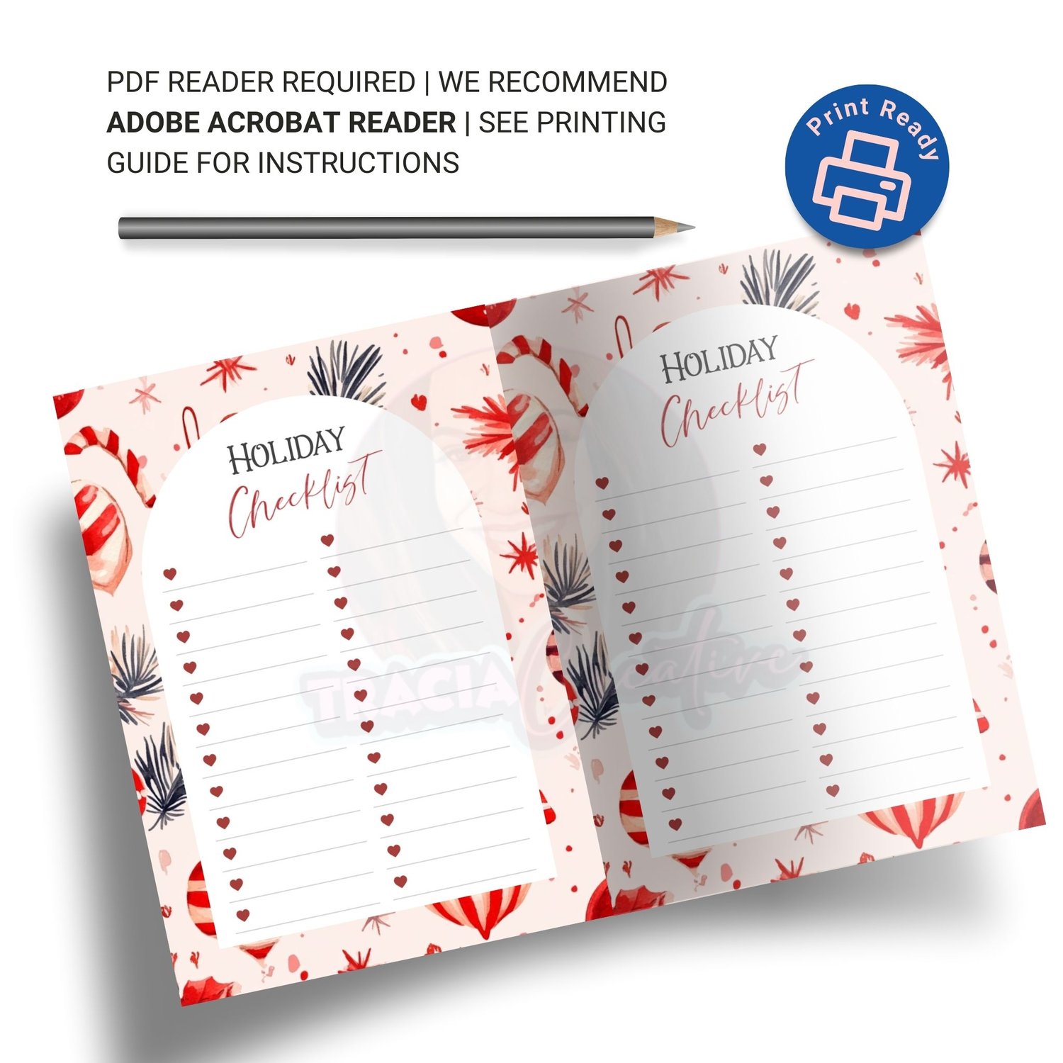 Christmas Holiday Checklist | A6 Planner Insert PDF