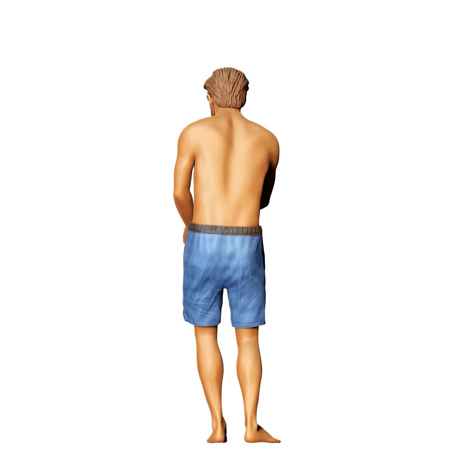 3DP Miniatures, pool Party man opens Champagne bottle, STL Files, 3d print ready