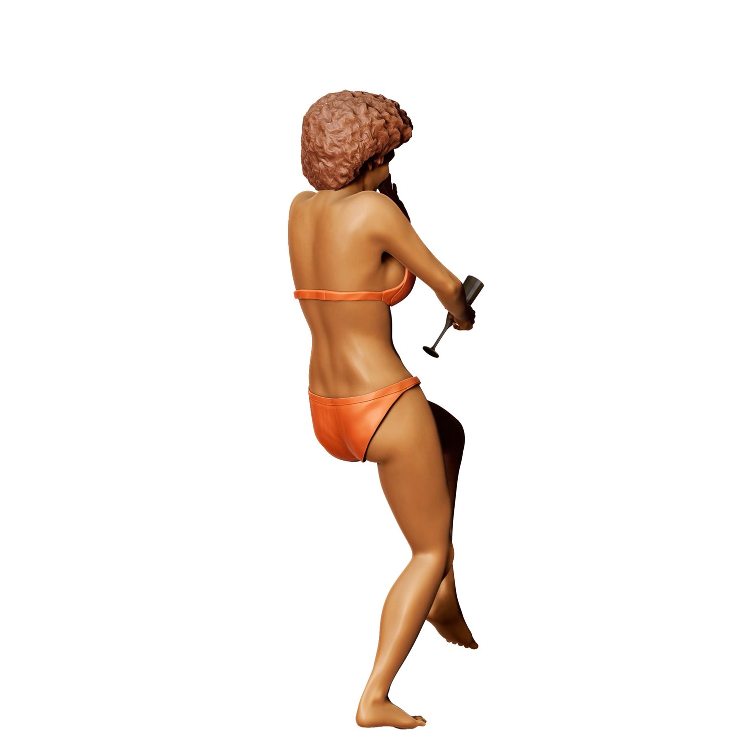 3DP Miniatures, pool Party woman Drinking, STL Files, 3D printable