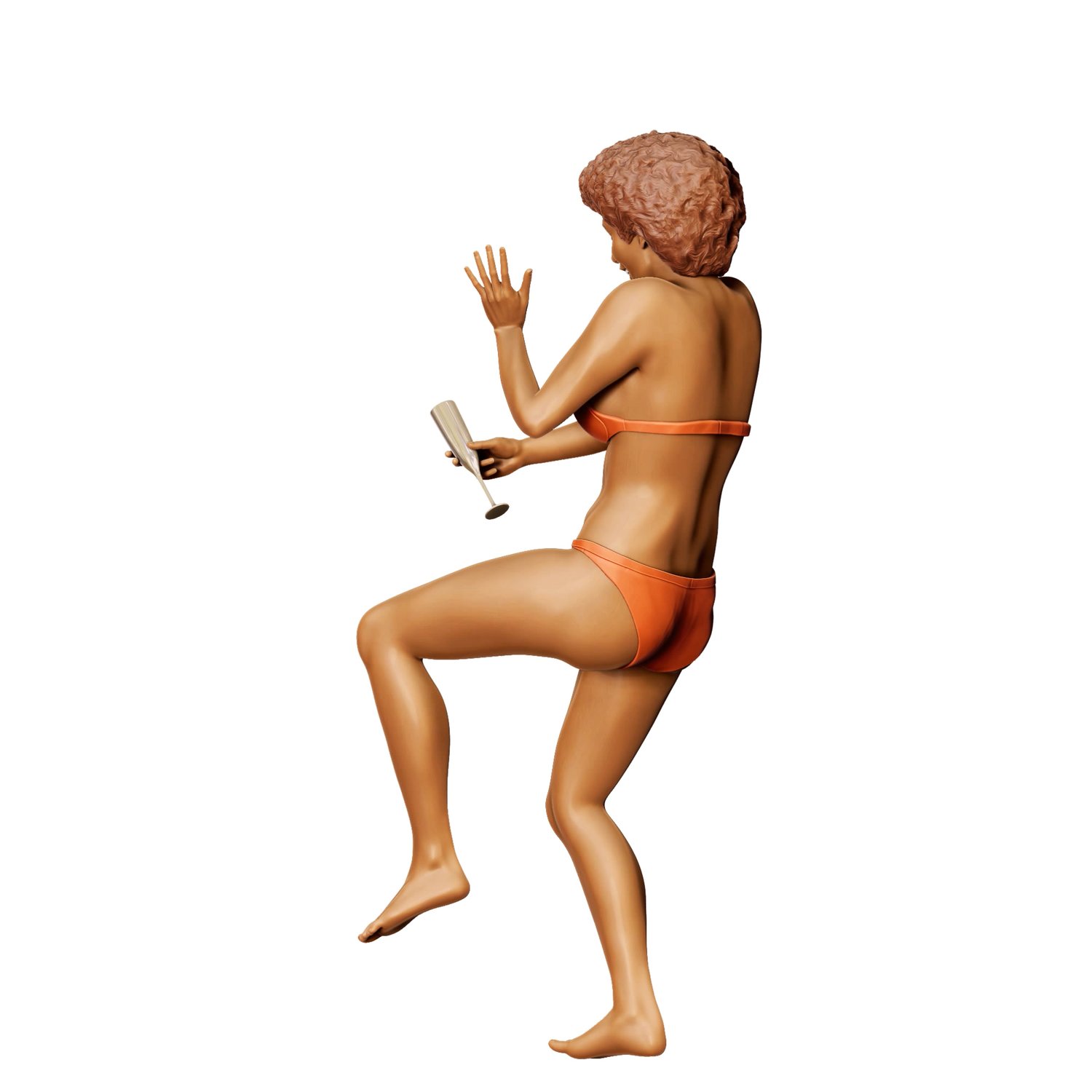 3DP Miniatures, pool Party woman Drinking, STL Files, 3D printable