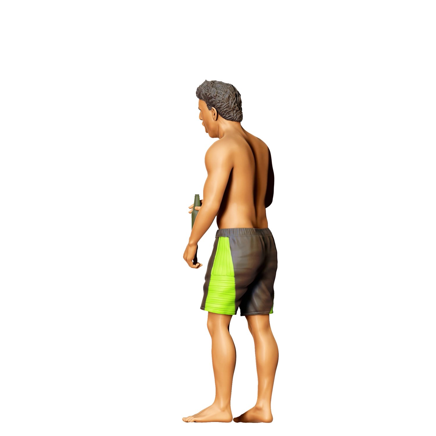 3DP Miniatures, Pool Party man drinking beer, STL Files, 3D Printable
