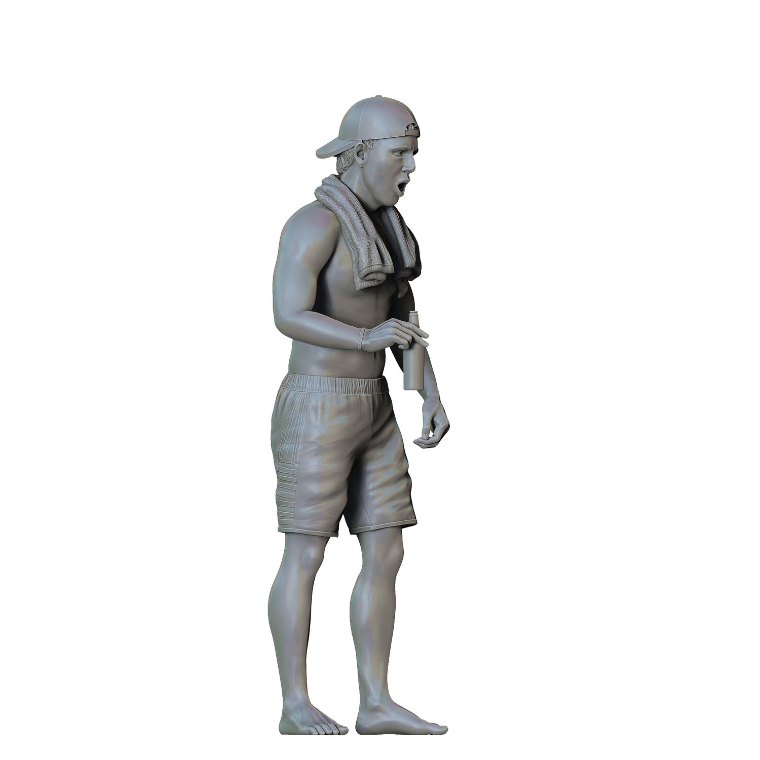 3DP Miniatures, Pool Party man drinking beer, STL Files, 3D Printable