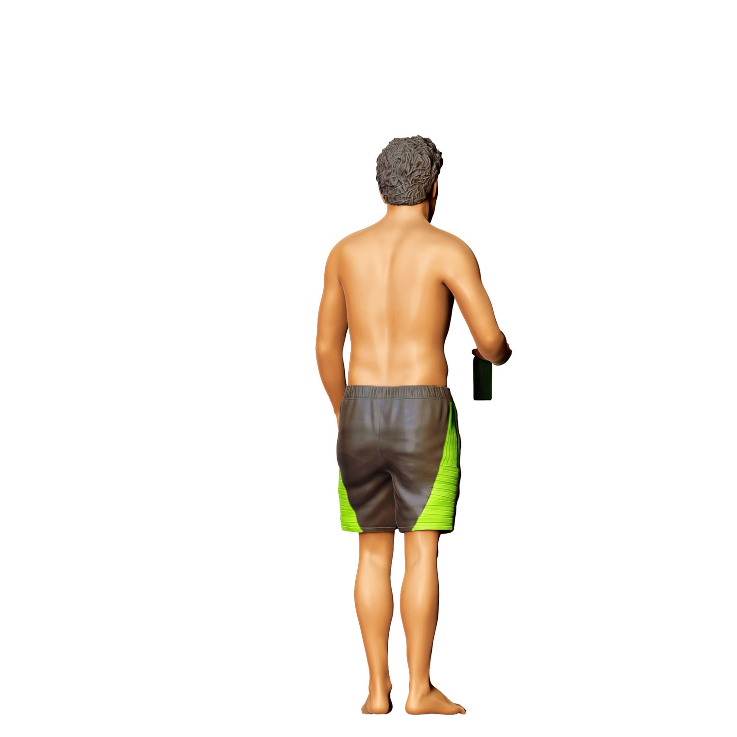 3DP Miniatures, Pool Party man drinking beer, STL Files, 3D Printable