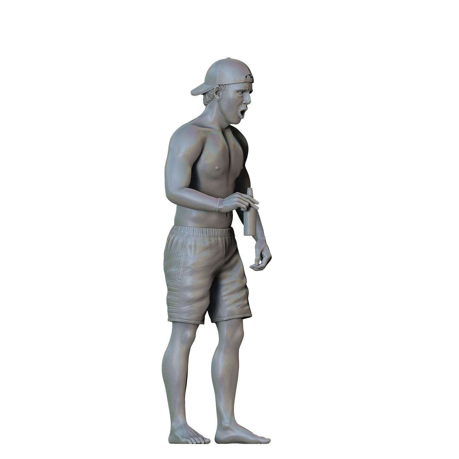 3DP Miniatures, Pool Party man drinking beer, STL Files, 3D Printable