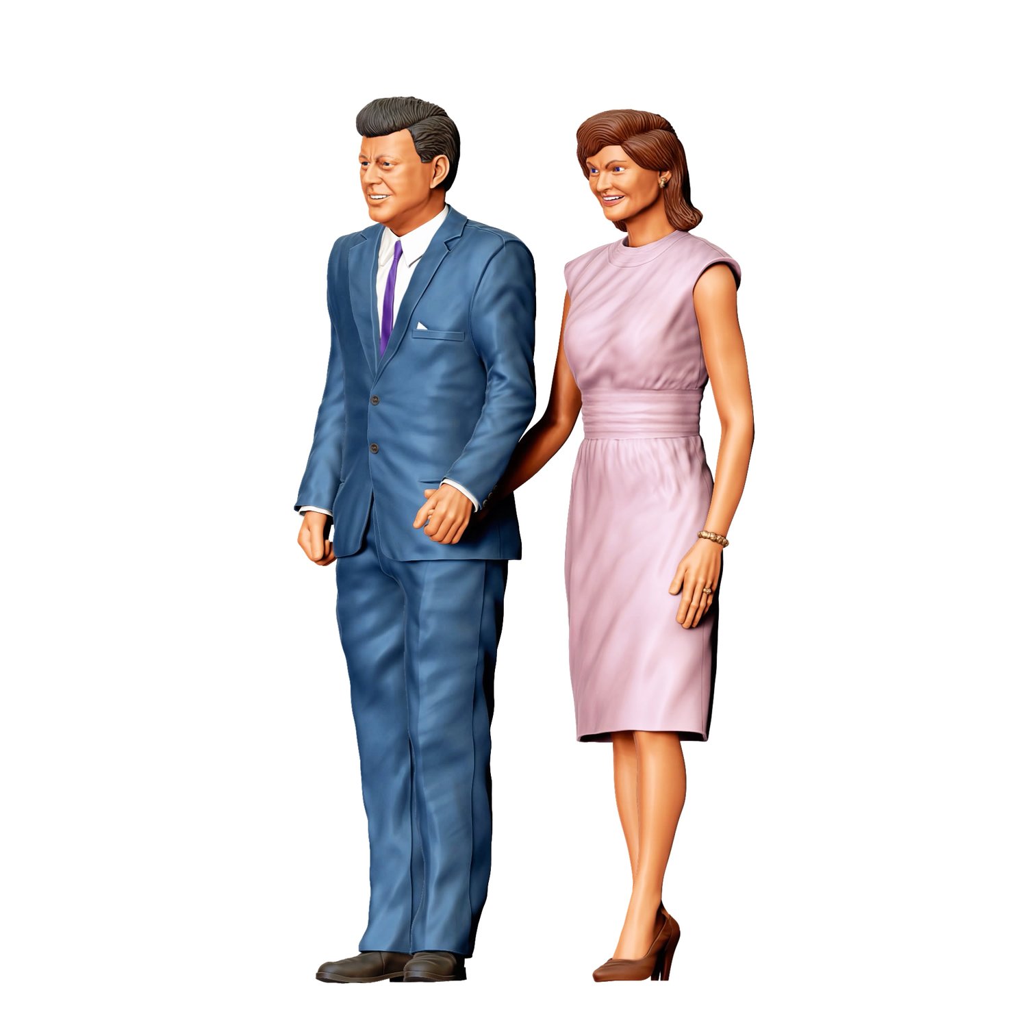 3DP Miniatures, John F Kennedy USA president and Jacqueline Kennedy Onassis, STL Files, 3D Print Files