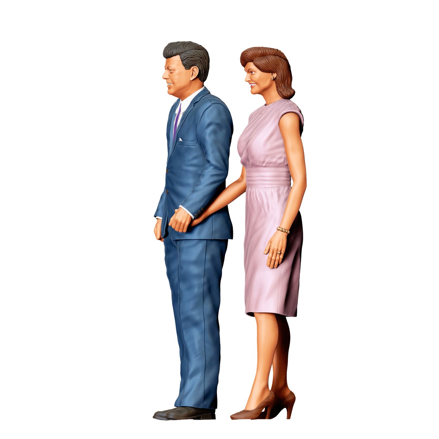 3DP Miniatures, John F Kennedy USA president and Jacqueline Kennedy Onassis, STL Files, 3D Print Files