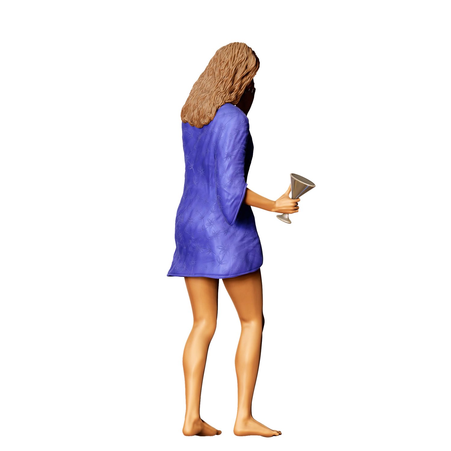 3DP Miniatures,  pool Party woman Drinking, STL Files, 3D Print Files