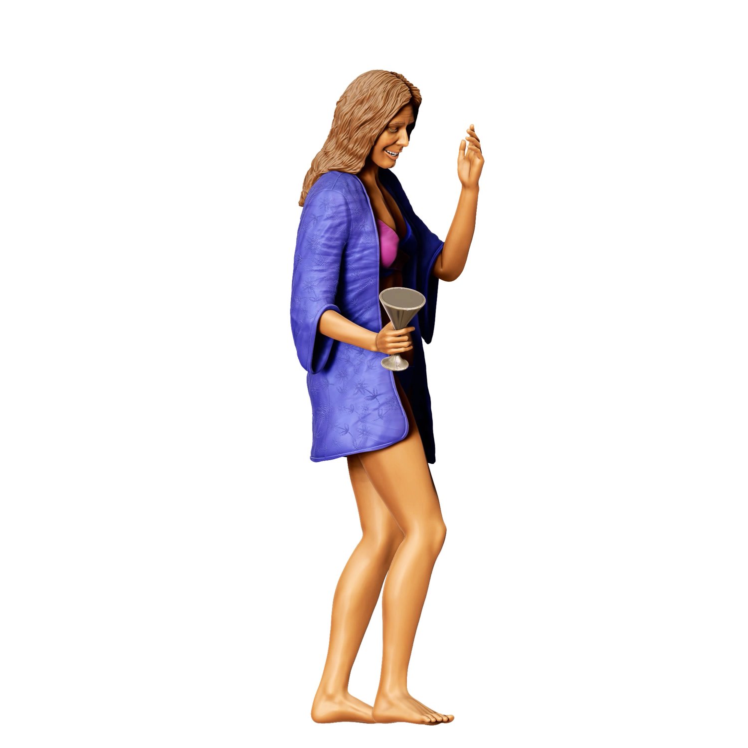 3DP Miniatures,  pool Party woman Drinking, STL Files, 3D Print Files