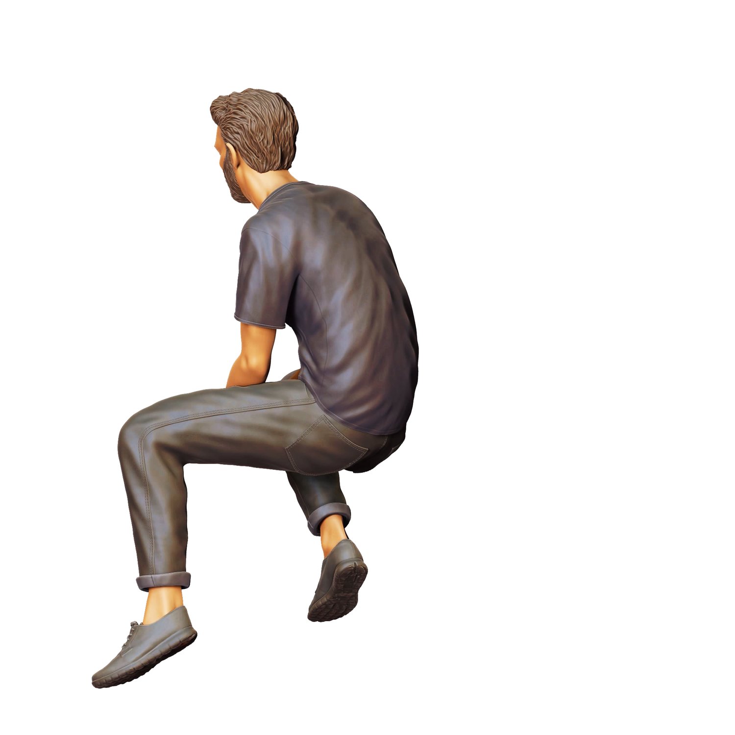 3DP Miniatures, a man sitting on a car, STL Files, 3D Print files