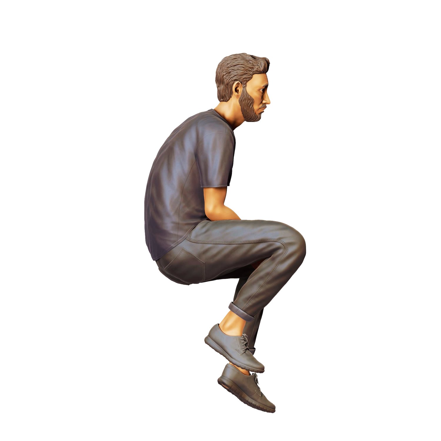 3DP Miniatures, a man sitting on a car, STL Files, 3D Print files