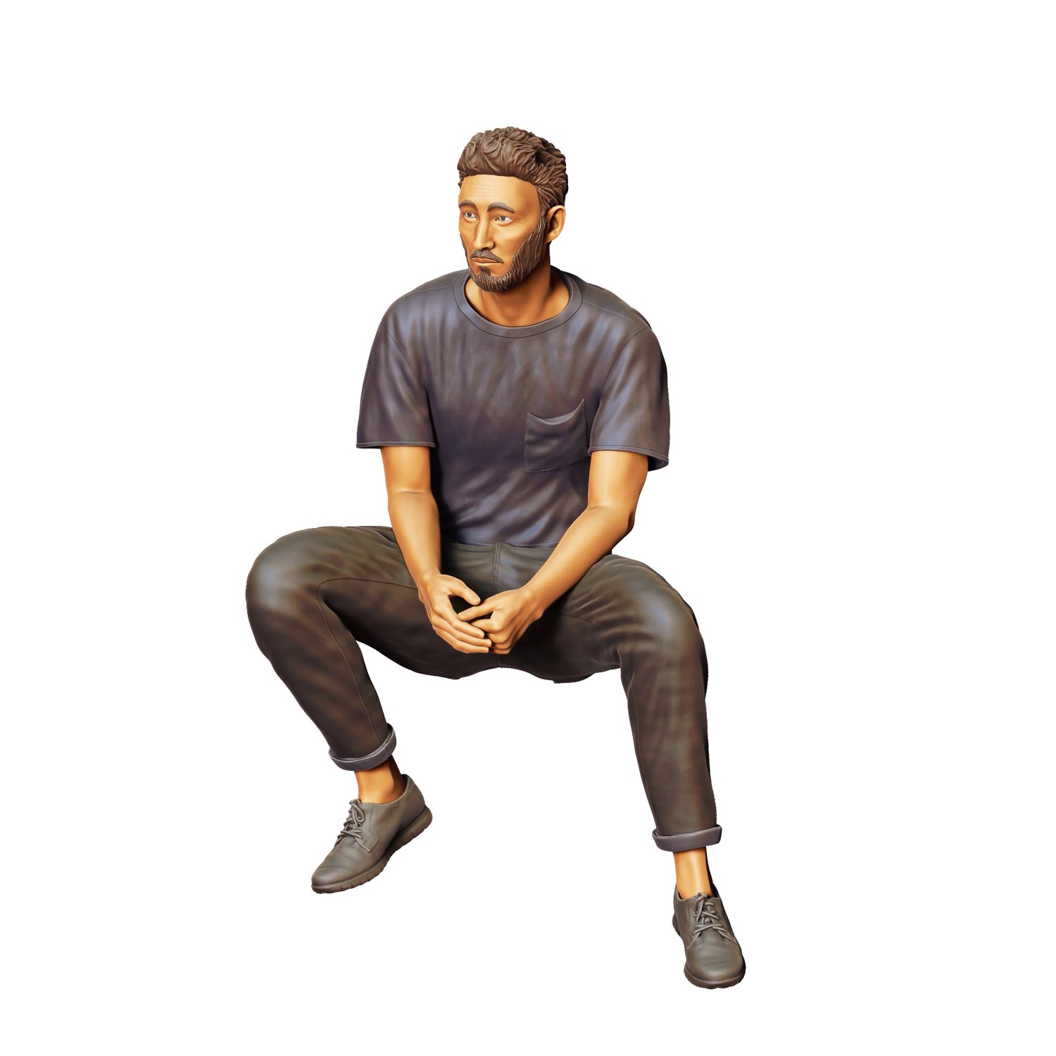 3DP Miniatures, a man sitting on a car, STL Files, 3D Print files