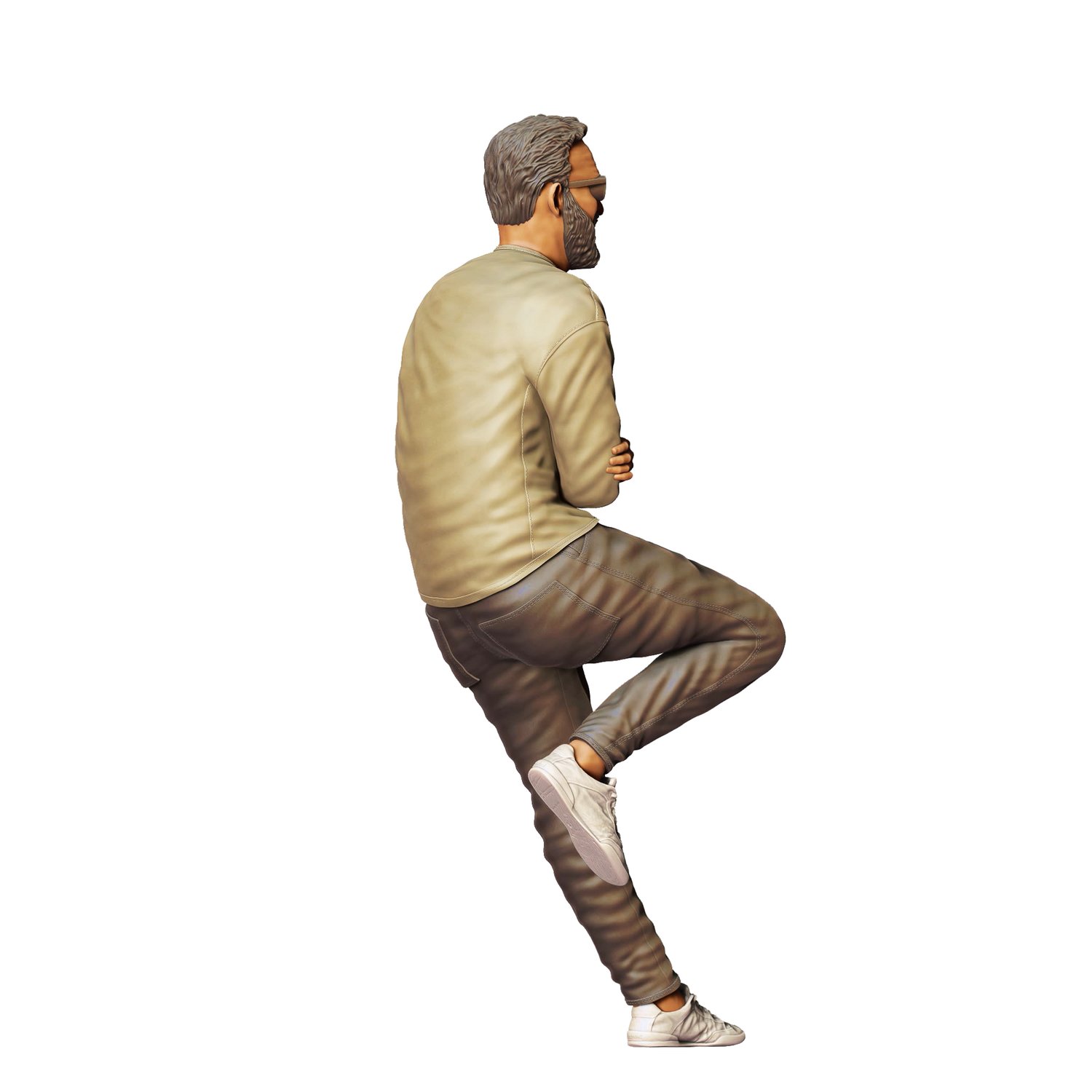 3DP Miniatures, a man leaning on a car, STL Files, 3D Printable Files