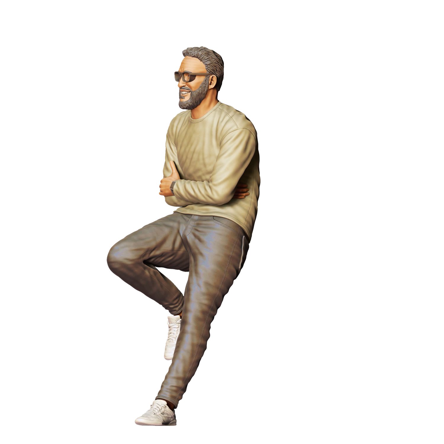 3DP Miniatures, a man leaning on a car, STL Files, 3D Printable Files