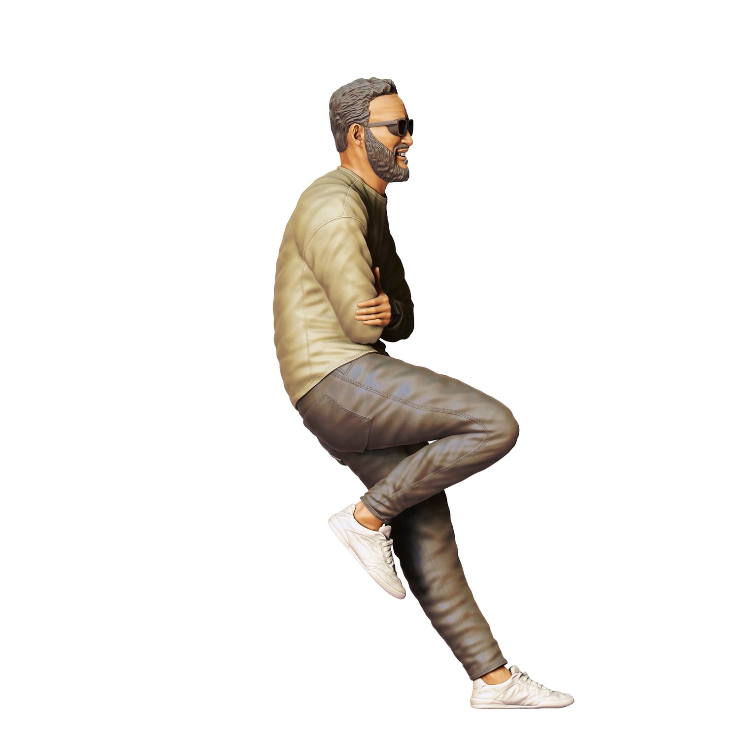 3DP Miniatures, a man leaning on a car, STL Files, 3D Printable Files