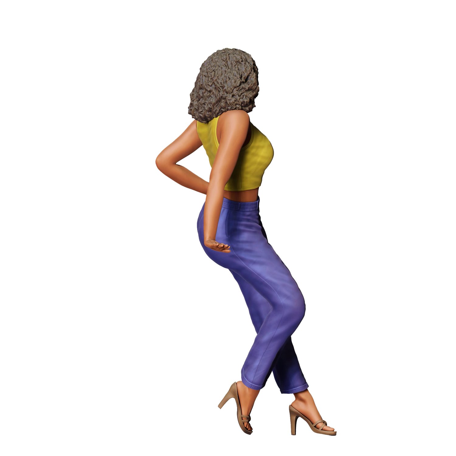 3DP Miniatures, a woman leaning on a car, STL Files, 3D Printable Files