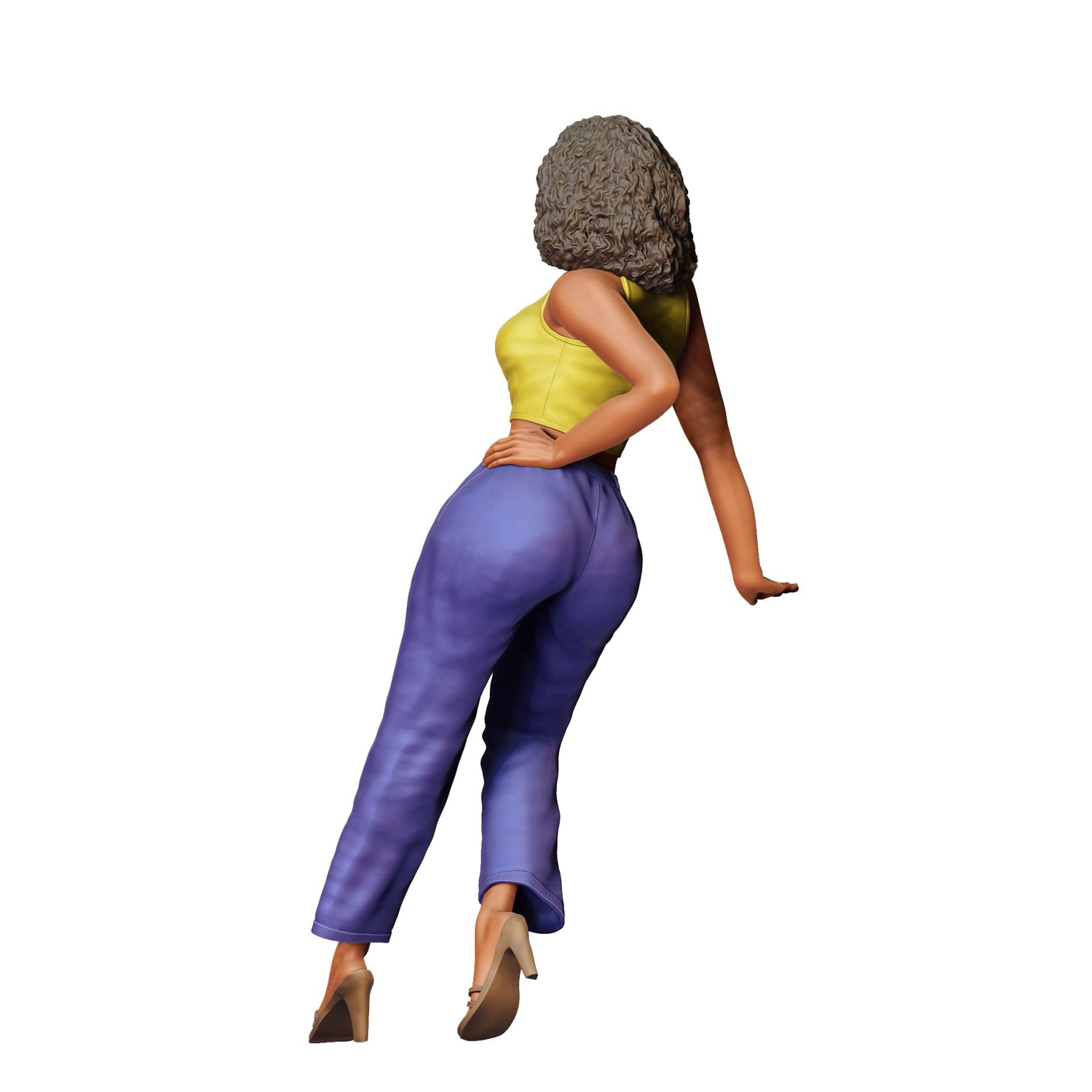 3DP Miniatures, a woman leaning on a car, STL Files, 3D Printable Files