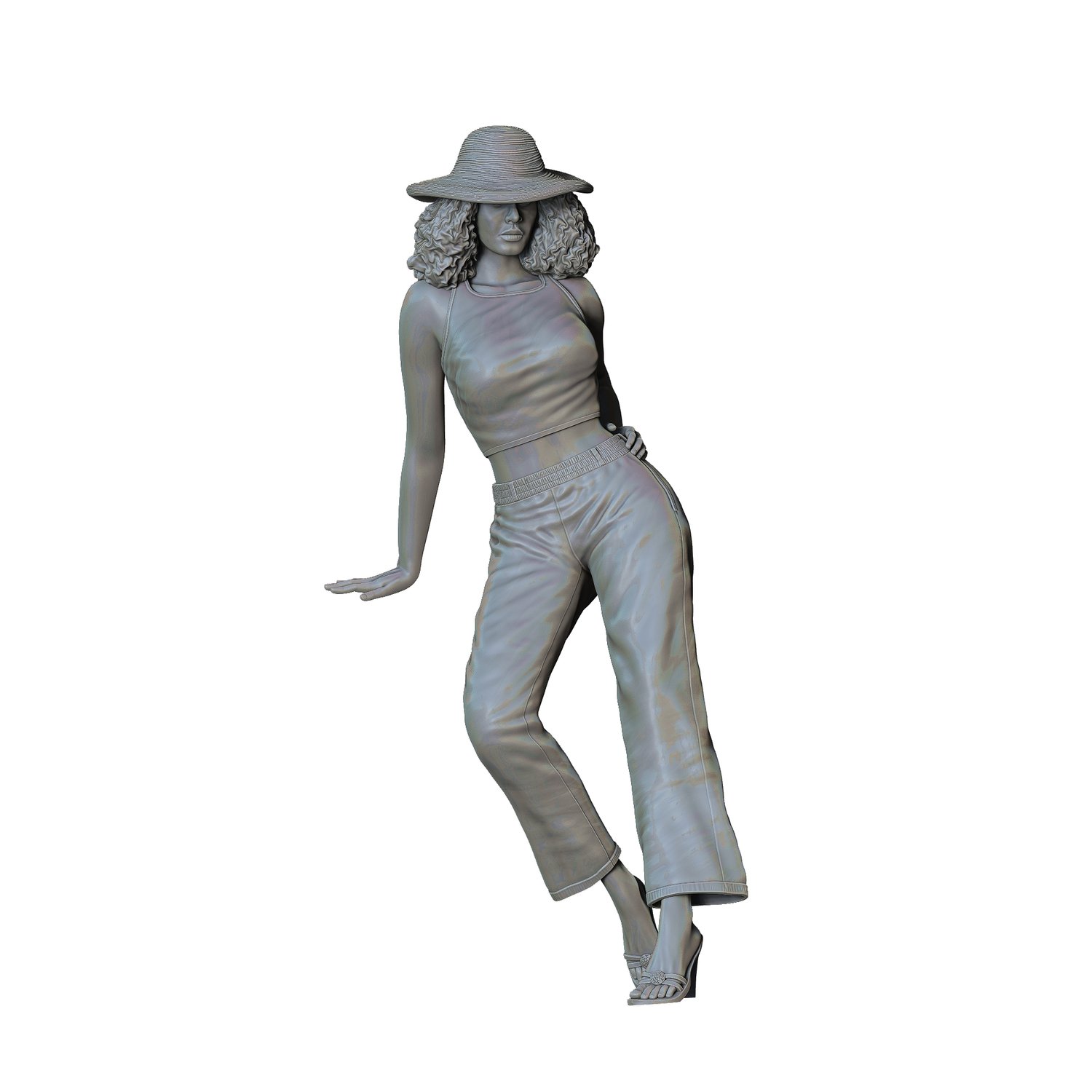 3DP Miniatures, a woman leaning on a car, STL Files, 3D Printable Files