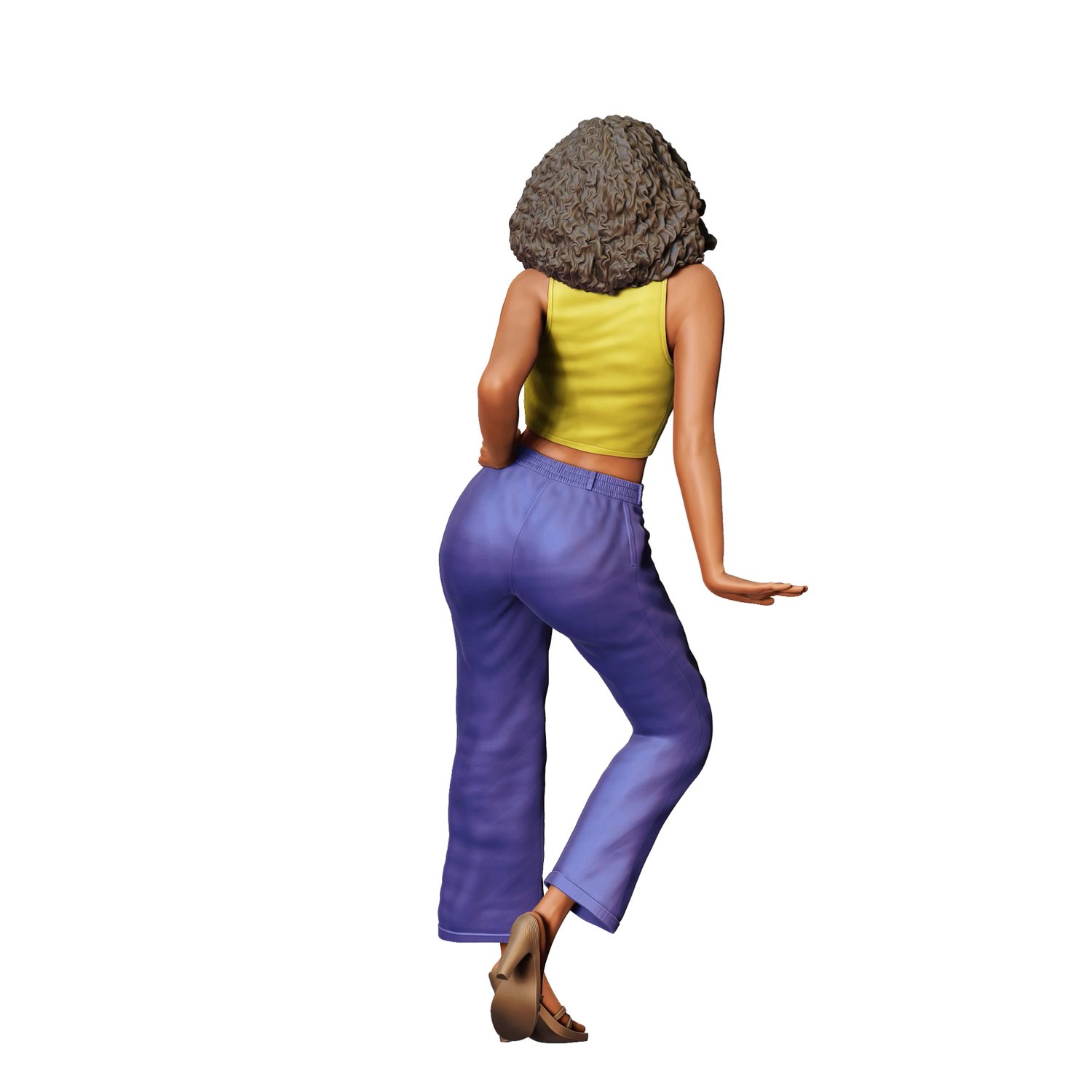 3DP Miniatures, a woman leaning on a car, STL Files, 3D Printable Files