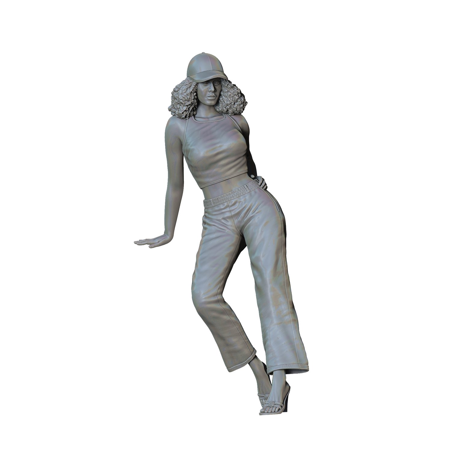 3DP Miniatures, a woman leaning on a car, STL Files, 3D Printable Files