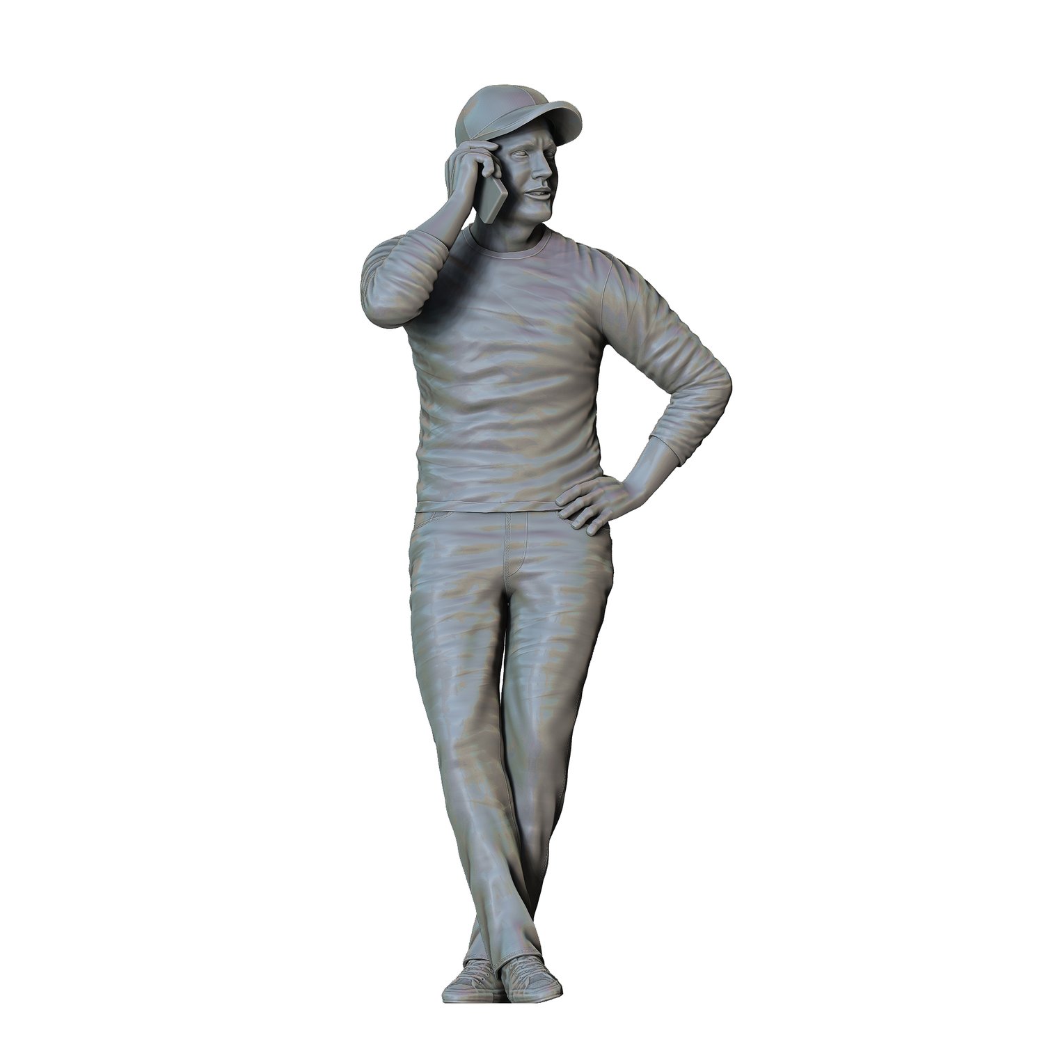 3DP Miniatures, a man leaning on a car, STL Files, 3D Printable Files