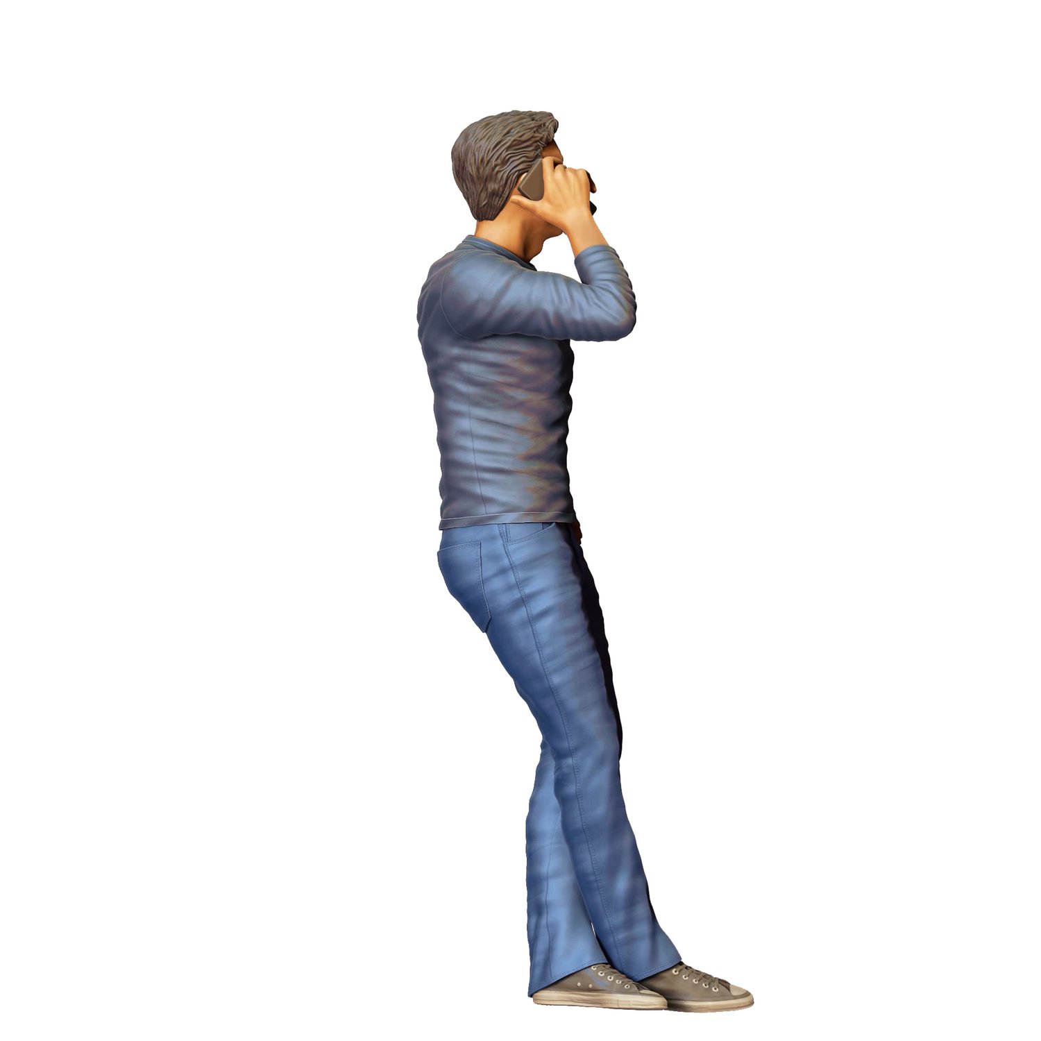 3DP Miniatures, a man leaning on a car, STL Files, 3D Printable Files