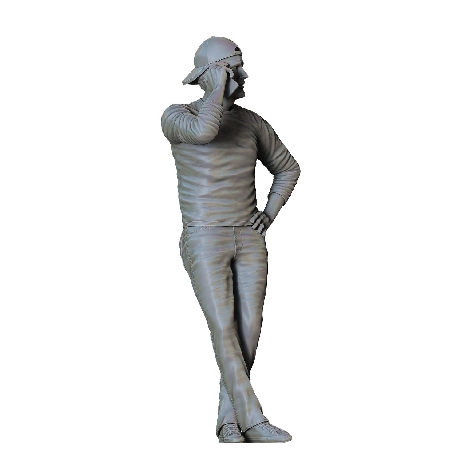 3DP Miniatures, a man leaning on a car, STL Files, 3D Printable Files