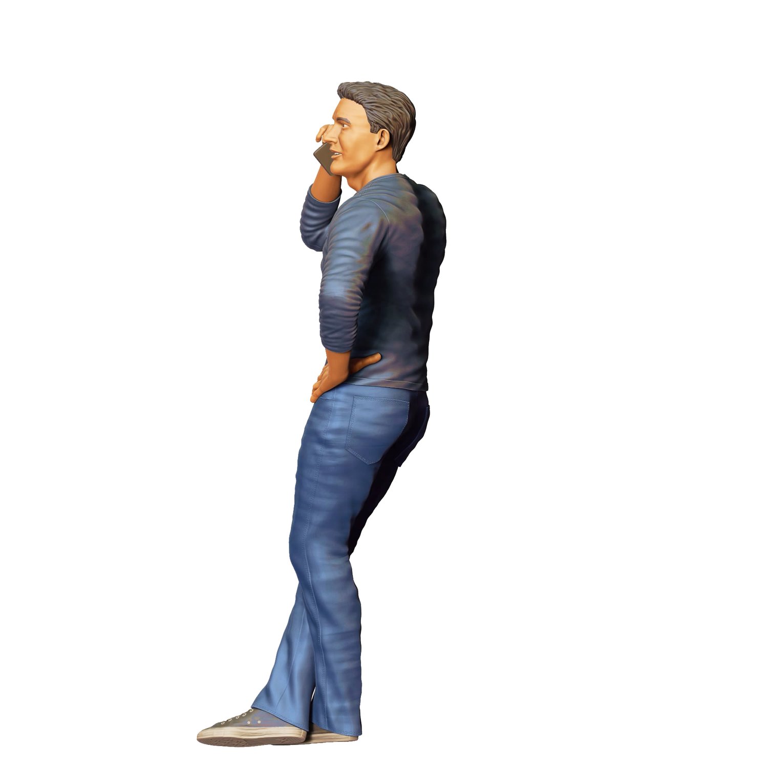 3DP Miniatures, a man leaning on a car, STL Files, 3D Printable Files