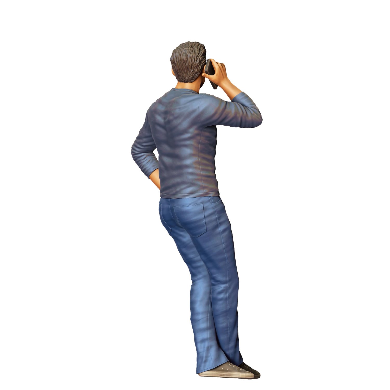 3DP Miniatures, a man leaning on a car, STL Files, 3D Printable Files