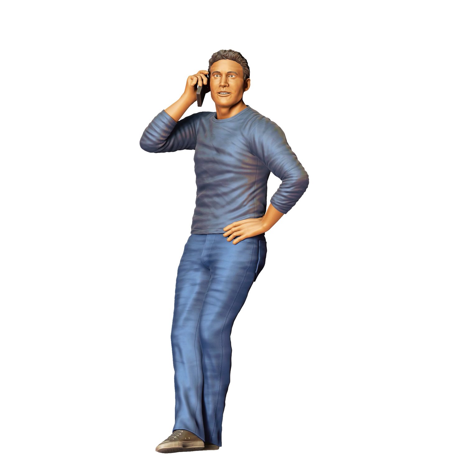 3DP Miniatures, a man leaning on a car, STL Files, 3D Printable Files