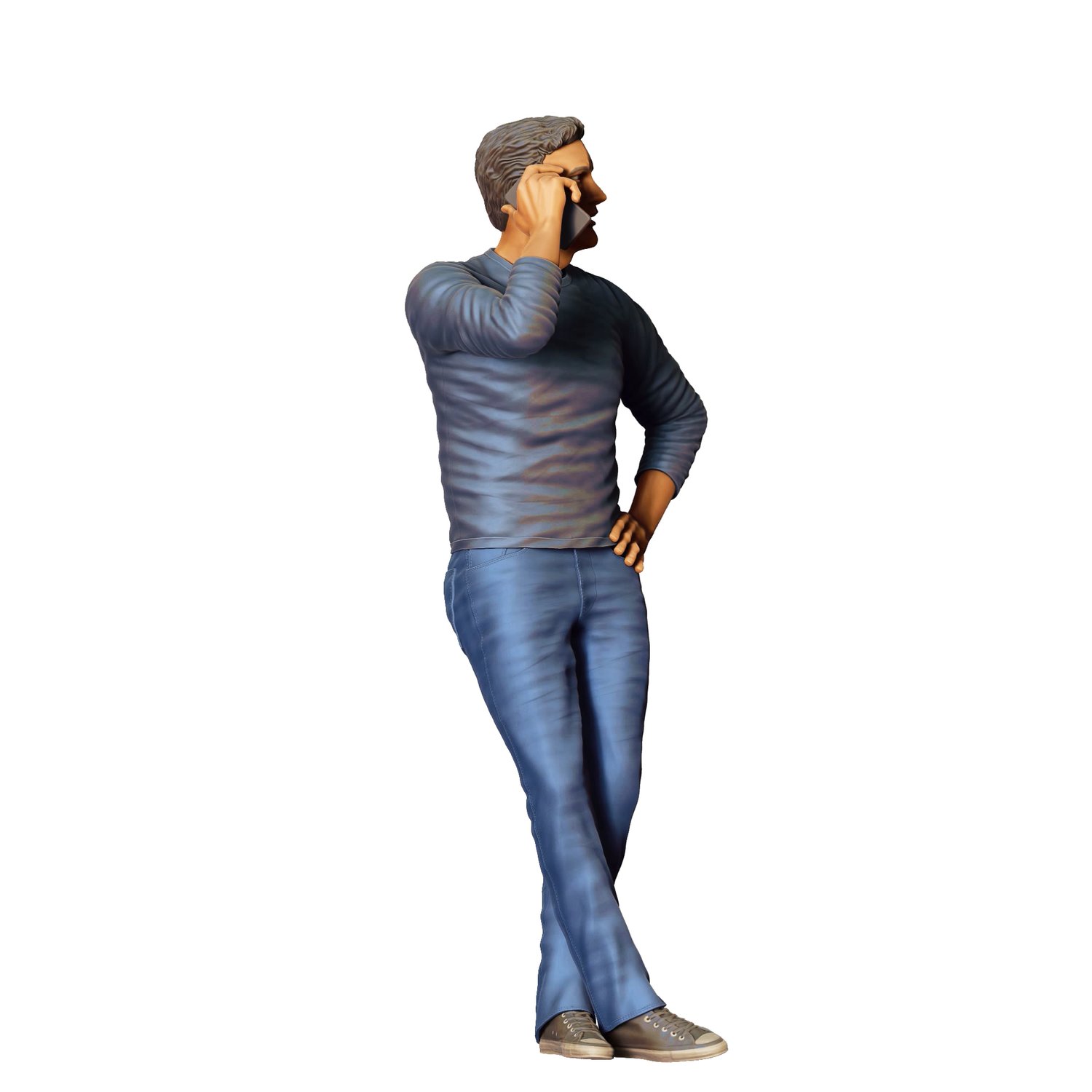 3DP Miniatures, a man leaning on a car, STL Files, 3D Printable Files