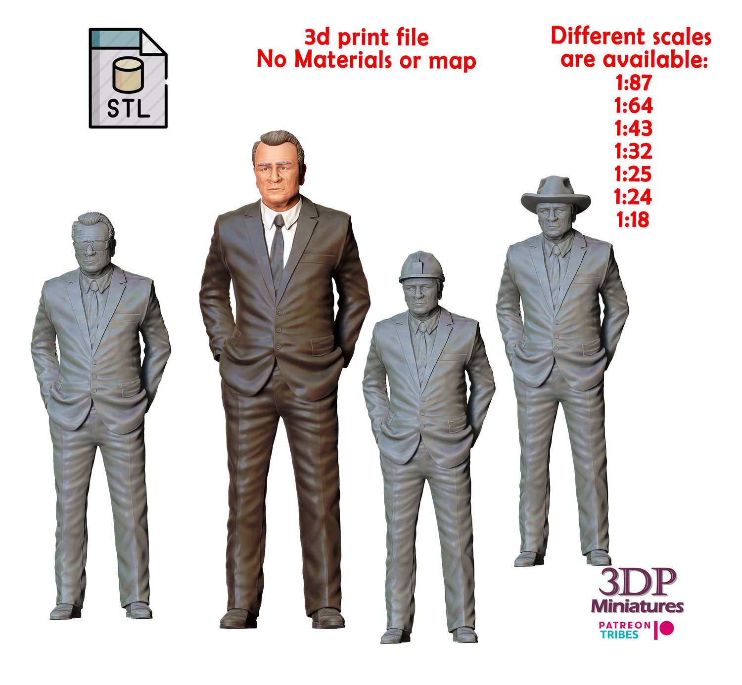 3DP Miniatures, MIB3 Tommy Lee Jones, STL Files, 3D Printable Files
