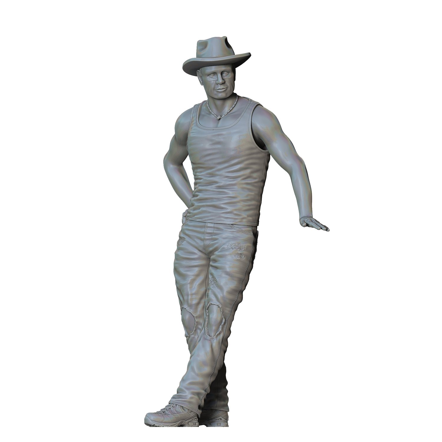 3DP Miniatures, a man leaning on a car, STL Files, 3D Printable Files
