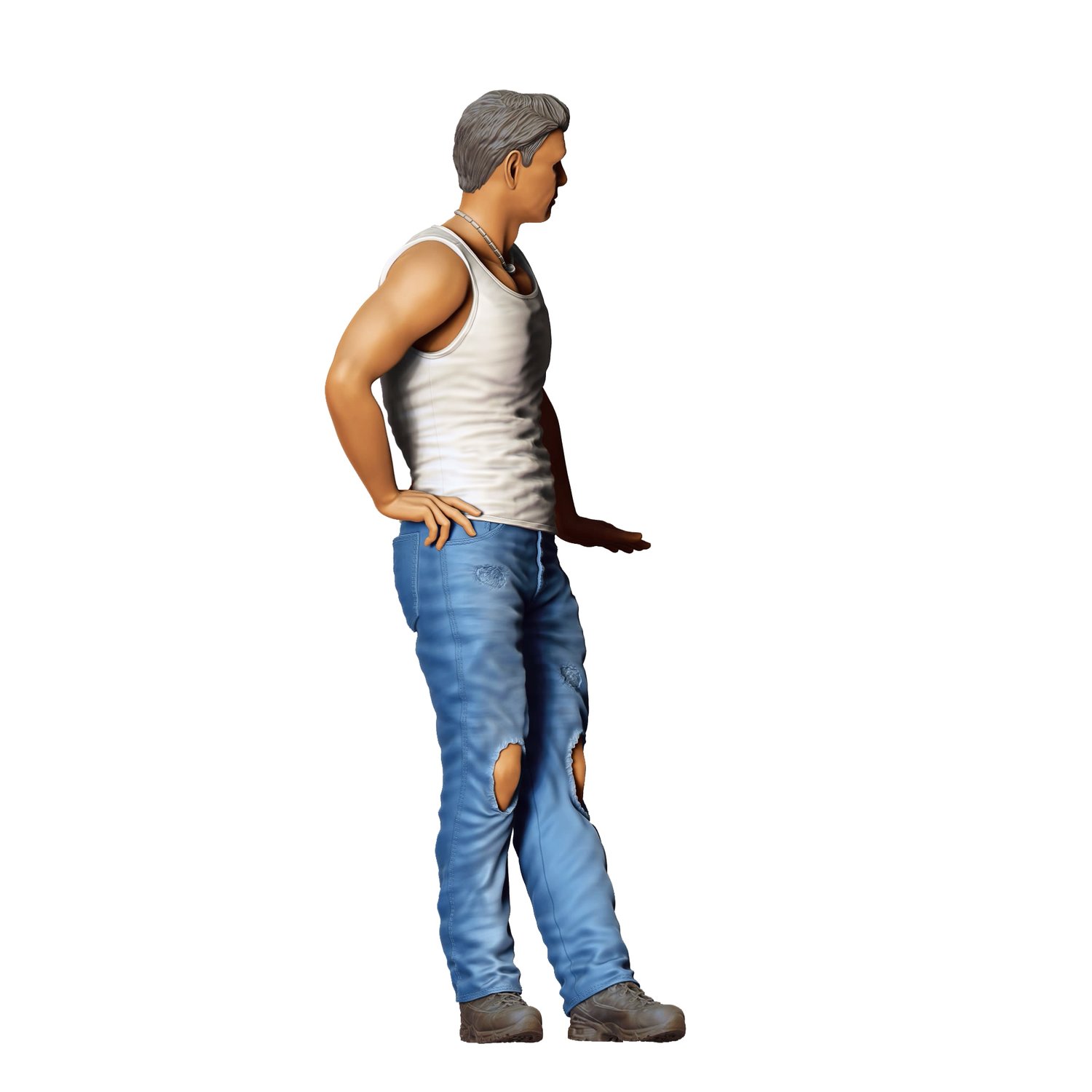 3DP Miniatures, a man leaning on a car, STL Files, 3D Printable Files