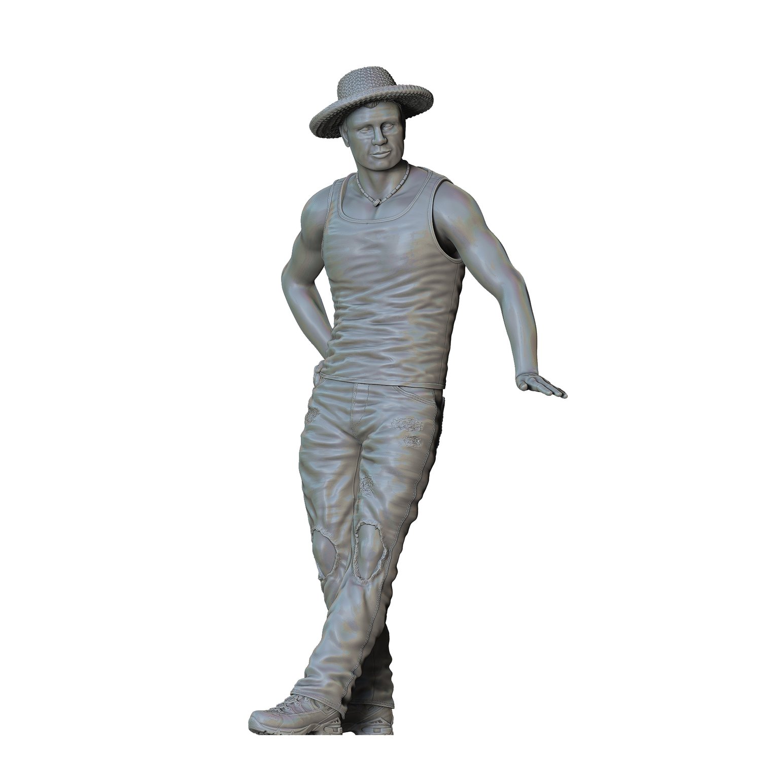 3DP Miniatures, a man leaning on a car, STL Files, 3D Printable Files