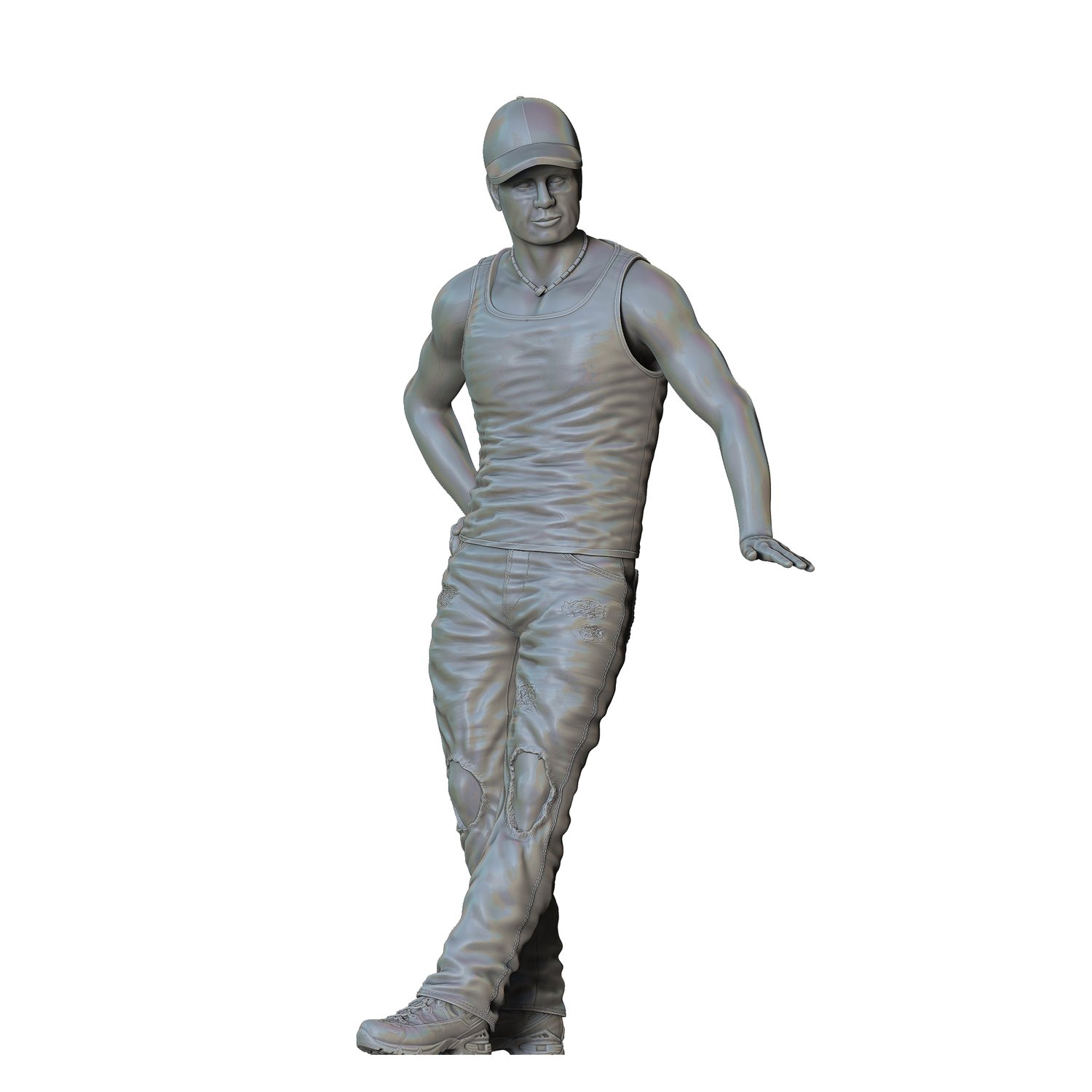 3DP Miniatures, a man leaning on a car, STL Files, 3D Printable Files