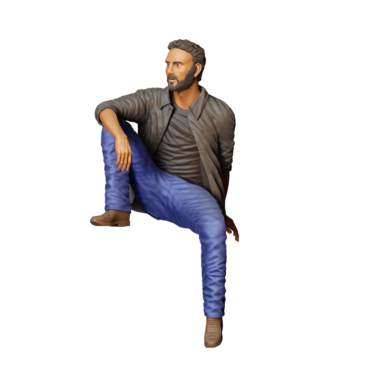 3DP Miniatures, a man sitting on a car, STL Files, 3D Printable Files