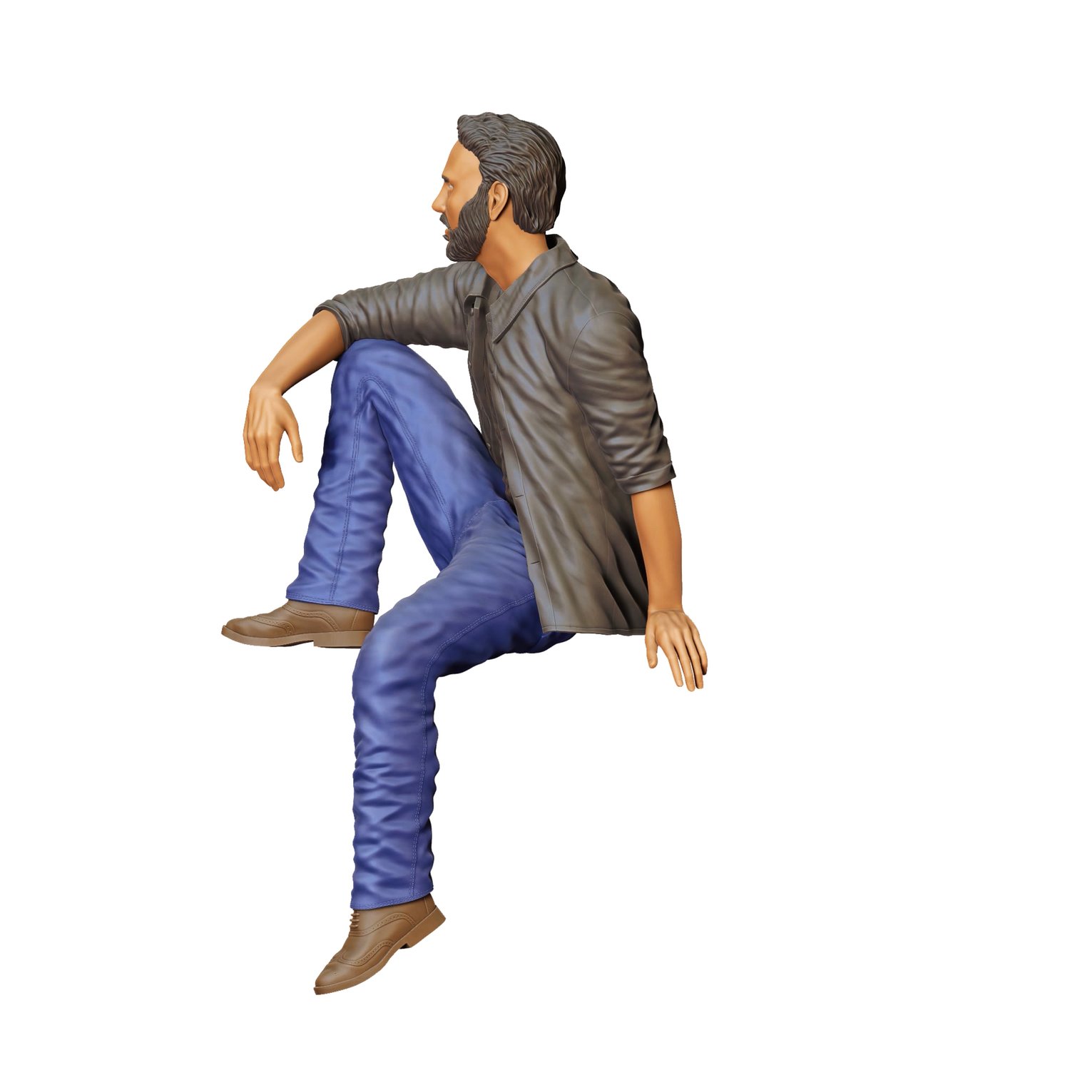 3DP Miniatures, a man sitting on a car, STL Files, 3D Printable Files