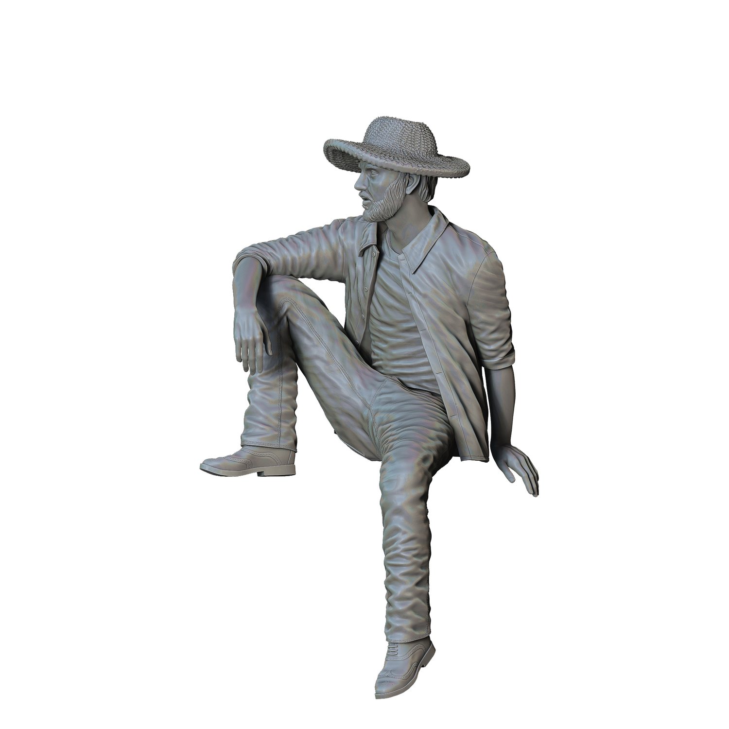 3DP Miniatures, a man sitting on a car, STL Files, 3D Printable Files