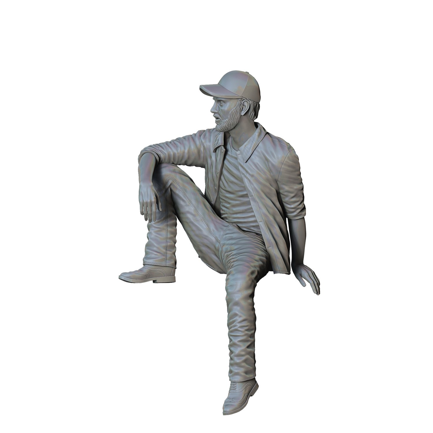 3DP Miniatures, a man sitting on a car, STL Files, 3D Printable Files