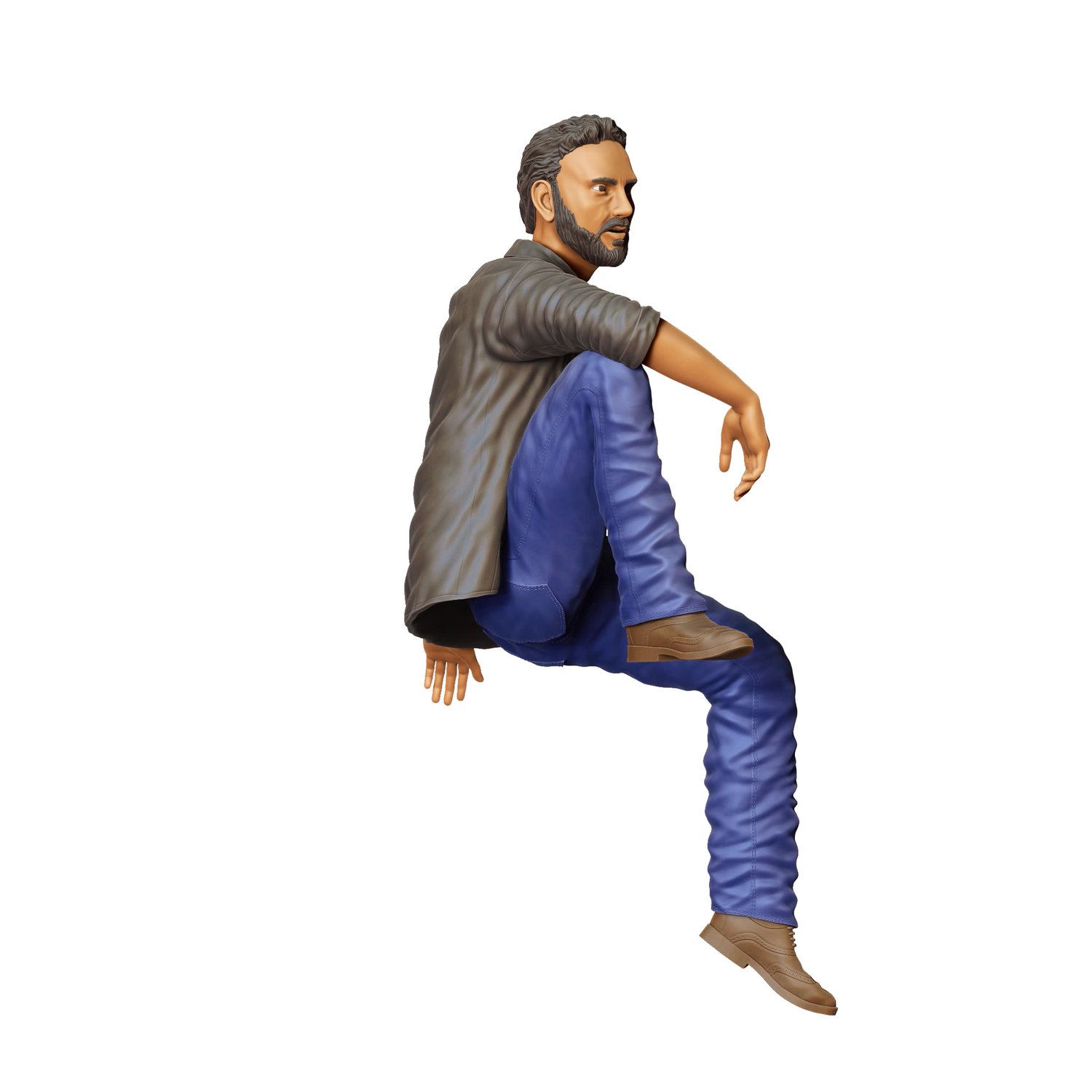 3DP Miniatures, a man sitting on a car, STL Files, 3D Printable Files